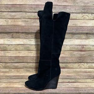 House of Harlow Black Suede 1960 Wedge Boots